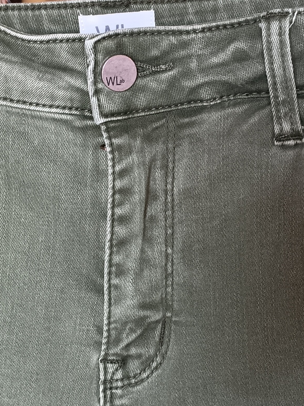 W Lab Olive High-Rise Women's Jeans — Sleek High-Rise Fit, Size 30